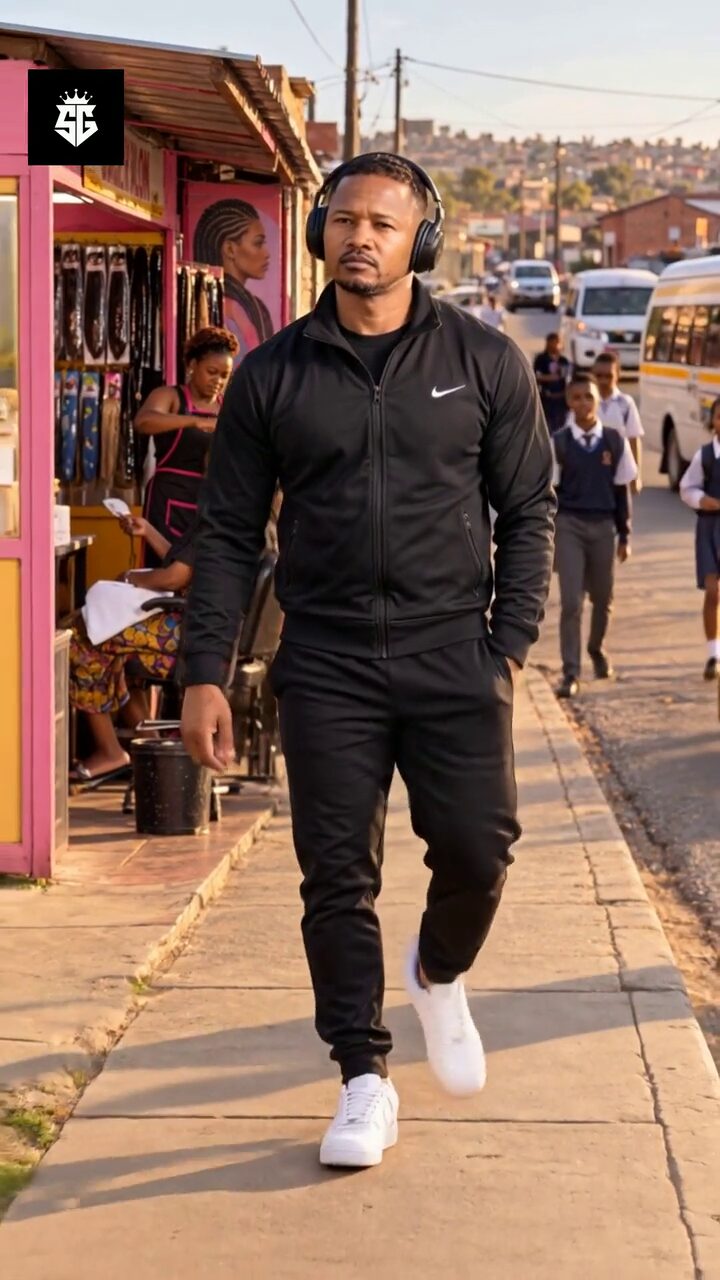 Efkay Da Shiqwan walking down a township street